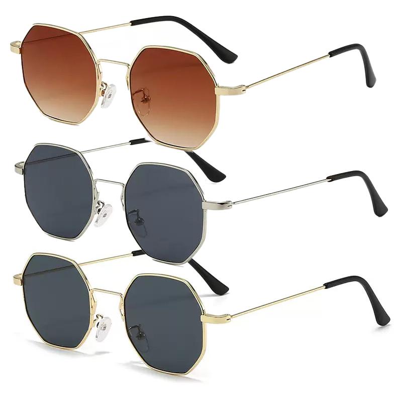 

3pcs Unisex Geometric Frame Vintage Classic Colorful Fashion Glasses Suitable For Outdoor Daily Life Vacation Travel Accessories