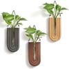 Pastoral Stable Wall-mounted Hydroponic Vase Handmade Durable Wood Frame Vase Craft Plant Holder Pendant Living Room