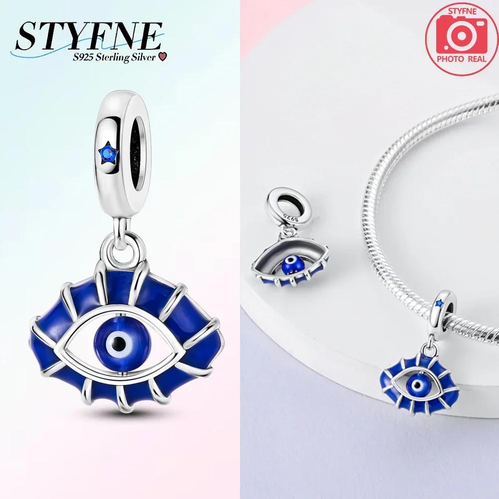 Girl Original Metal Charms Azure Zircon Circular Demon'S Eye Infinity Sun Pendant Fit Bangle Fine Gift Make your own Accessory Accessory Elegant