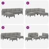 Living Room Set with Cushions and Storage 6 Pcs Light Grey Velvet