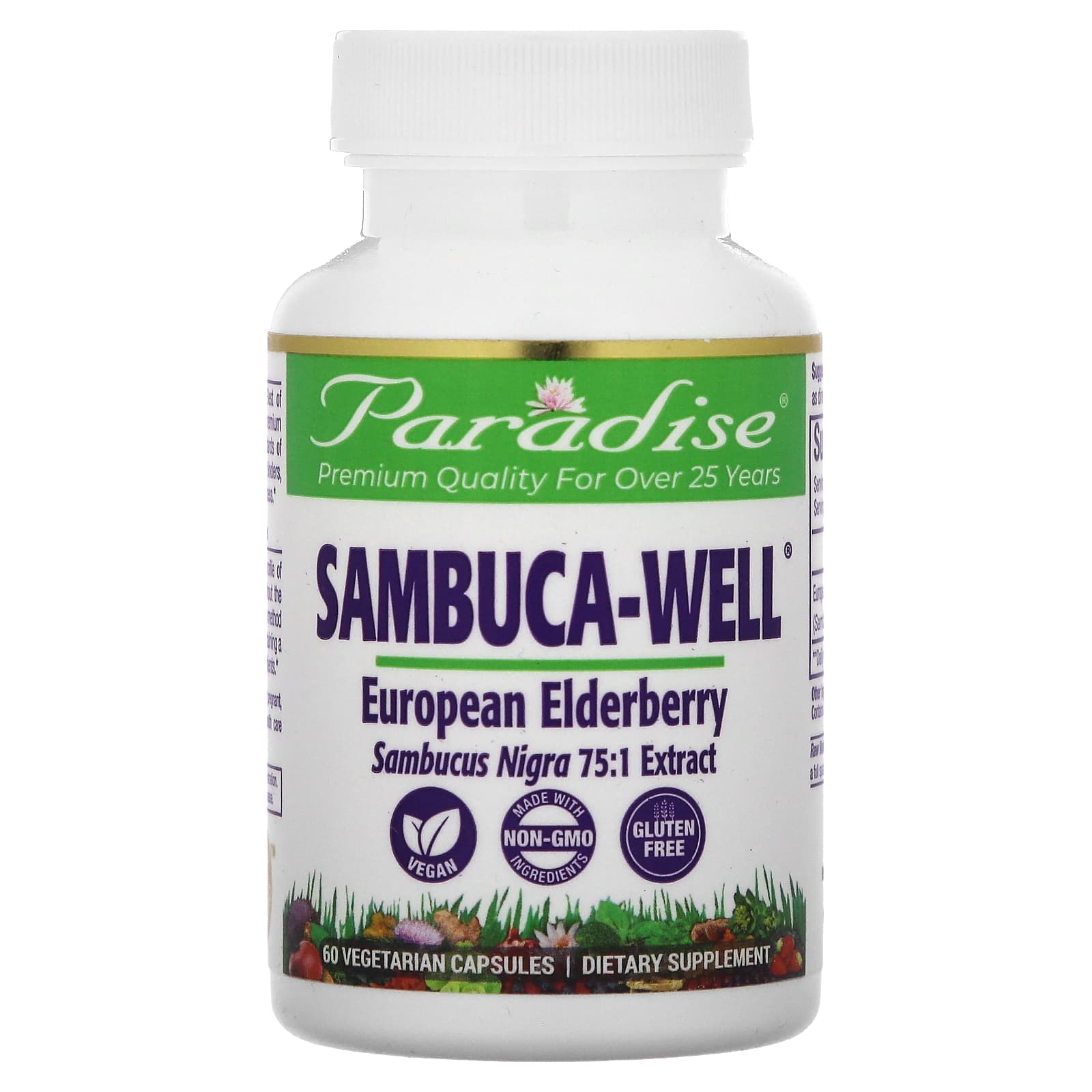 

Sambuca-Well, European Elderberry, 250Mg, 60 Veggie Caps