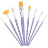 8Pcs Painting Brush Set Nylon Wool Flat Tip Watercolor Acrylic Painting Tools for Arts