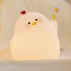 Cute Chick Silicone LED Night Light USB Rechargeable Touch Sensor Lamp Soft Light for Kids Baby Bedroom Home Decor Toy Gift