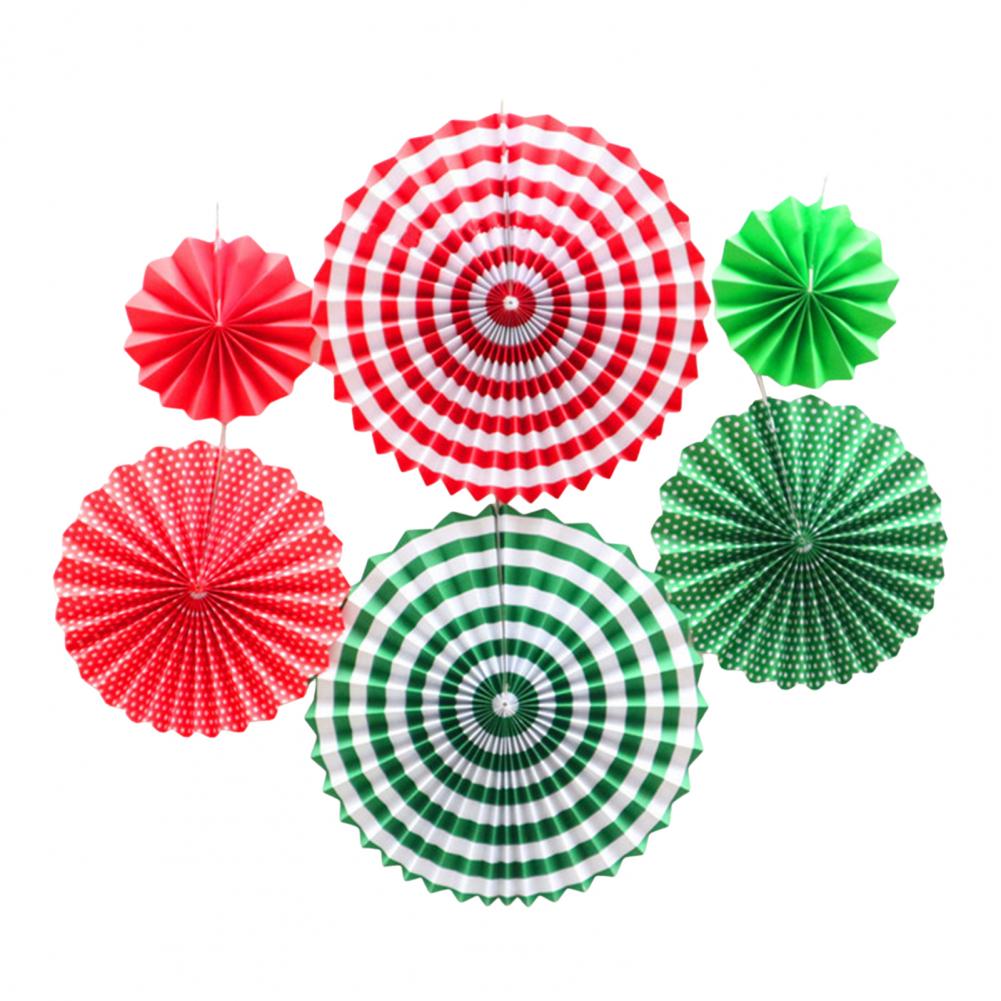 6Pcs Tissue Paper Lantern/Pom Poms Flower/Rosette Fans Paper Fan Wall Decoration Background Ceiling Hanging Ornaments
