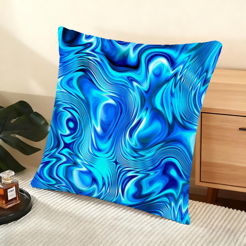 Fluid Wave Art Cushion Cover Soft Short Plush Pillow Cover Smooth Cozy Texture Aesthetic Cushion Case Home Decor