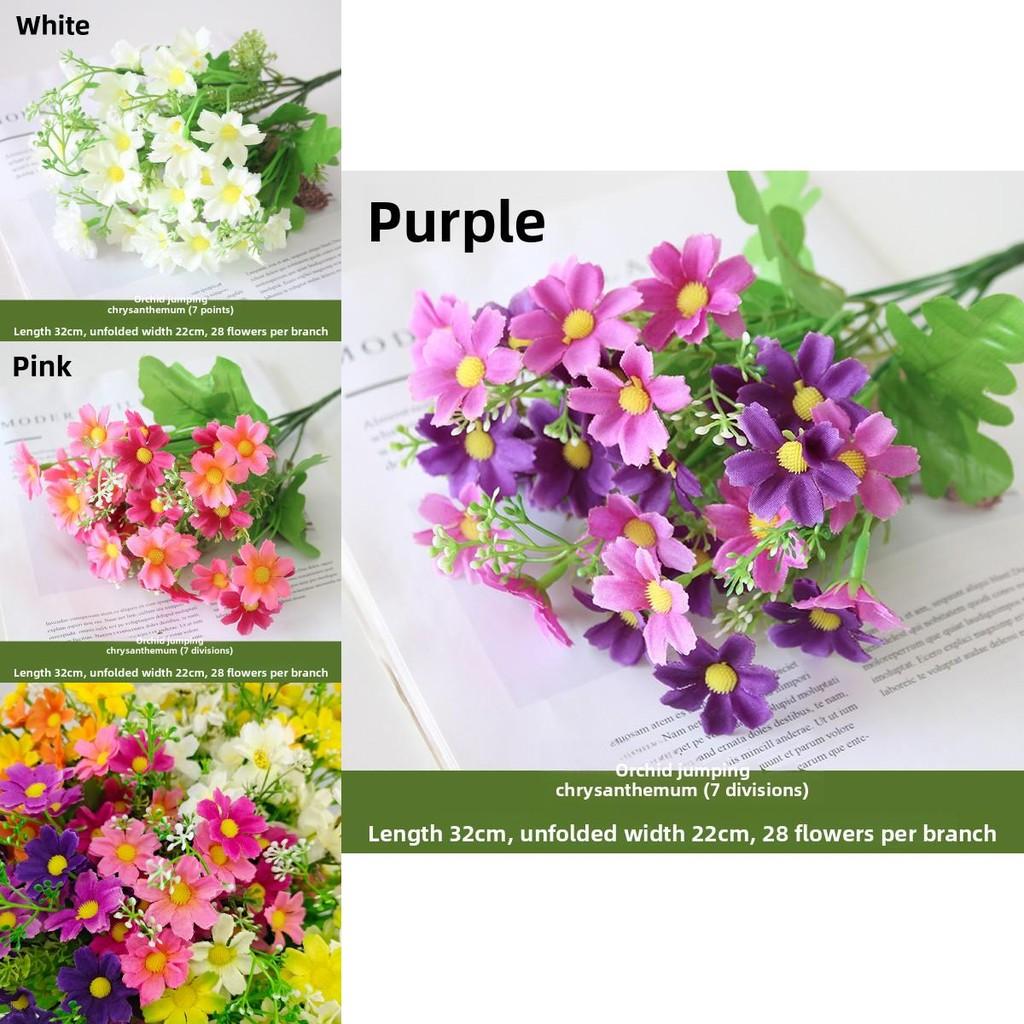 Preserved Flower Arrangement With Plastic Chrysanthemum For Home Garden And Event Decor