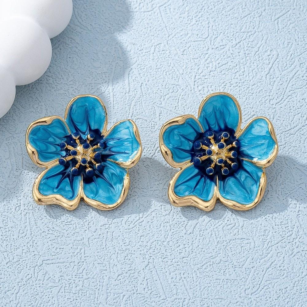 Colorful Floral Stud Earrings Enamel Drop Earrings Fairy Flower Earrings  Beach