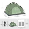 Tenda da campeggio per 3 persone Tenda automatica pop-up Portatile a doppio strato per festival Escursionismo Viaggi in famiglia Riparo