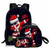 Trendy Popular Novelty Santa Claus 3D Print 3pcs/Set Student School Bags Laptop Daypack Backpack Crossbody Lunch bag Pencil Case
