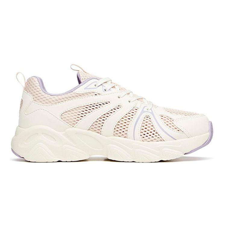 Anta Youth  Lingzhao Mesh Shock Absorbing Non-Slip Wear-Resistant Breathable Low-Top Running Shoes Kids sneaker White Pink A332128811-5