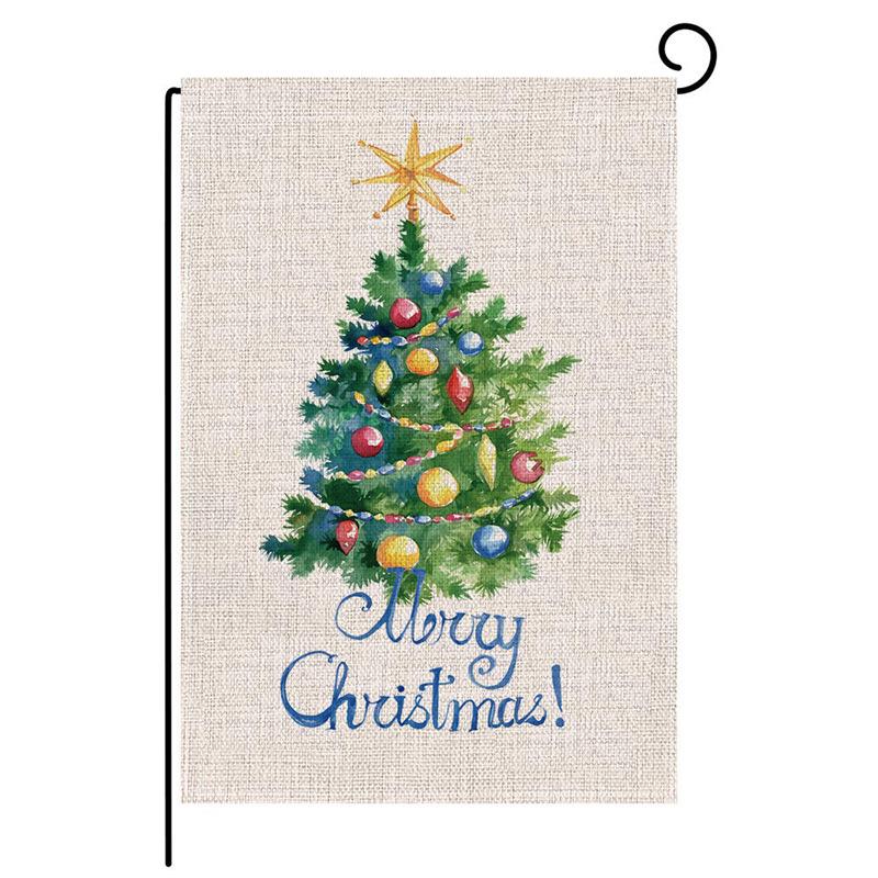 New Double-Sided Christmas Watercolor Garden Flag: Festive Design for Holiday Atmosphere