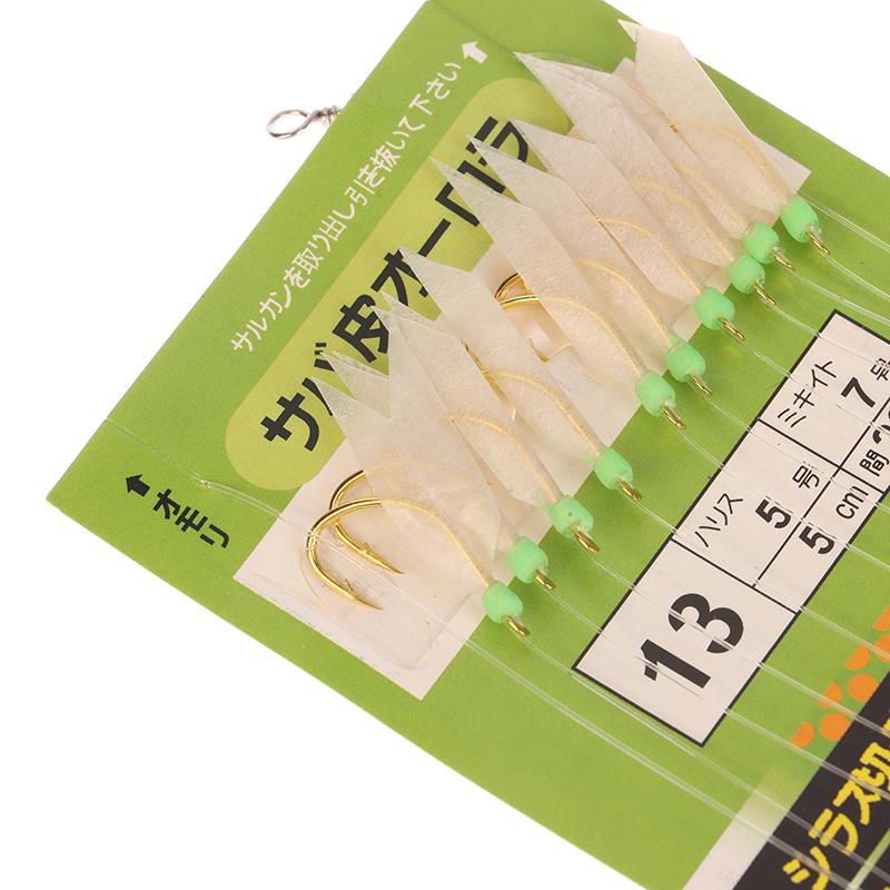 10 Stück/Packung Weißer Fischhaut Bionischer Vorfachhaken Apollo Uki Uki Sabiki Weiße Fischhaut Fisch Angelhaken Angelhaken Angelwerkzeug
