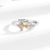 Anello Croce Bicolore Placcato - Anello Elegante Europeo & Americano per Dito Indice da Donna