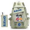 3 Piece School Backpack Set for Students Large Capacity Oxford Cloth Schoolbag with Shoulder Strap and Pencil Case
