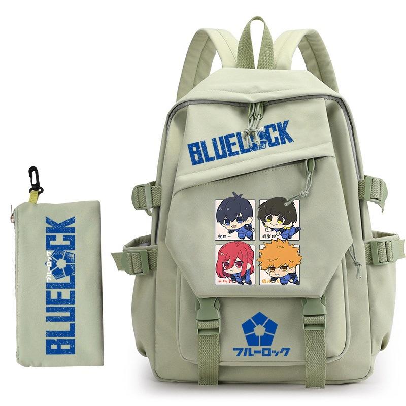 3 Piece School Backpack Set for Students Large Capacity Oxford Cloth Schoolbag with Shoulder Strap and Pencil Case