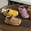 Genuine Leather Summer Kids Sandals For Girls Tassels Closed Toe Kids Shoes Non-slip Fashion Toddler Children Beach Sandals