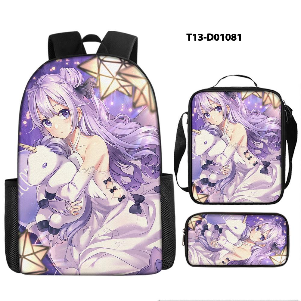 Backpack Unicorn Unicorn Animal Student School Bag, Digital Color Printing Animation Cartoon Backpack