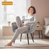 Modern Accent Chair, Upholstered Chair with Metal Legs, Linen Look, Light Grey
