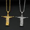 Colier cu Cruce Creștină Isus Strass pentru Femei Bărbați Guler din Oțel Inoxidabil Pandantive Religioase Bijuterii Rugăciune Cadouri Botez