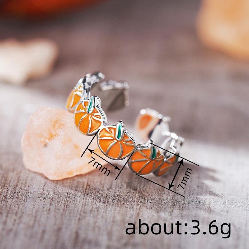 European and American style ring female, opening adjustable pumpkin painting oil accessories, Halloween realistic