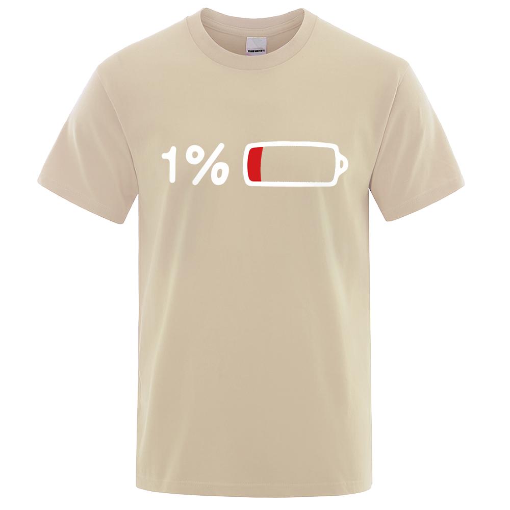The Last 1% Of Electricity Print T-Shirt Street Breathable Tshirt Fashion Loose Tees Cotton Oversized Street Clothes Men Women