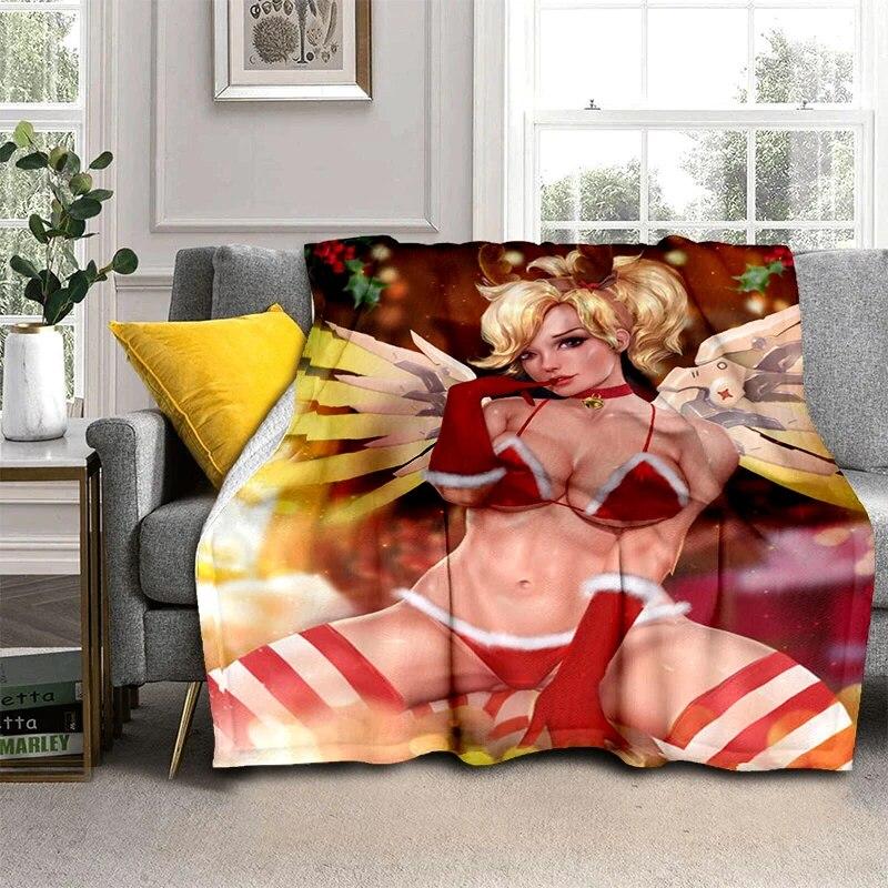 Weihnachten Sexy Schönheit Geschenk Weiche Plüsch Sofa Bett Werfen Cartoon Picknick Decken Moderne Flanell Decke Abdeckung Bettdecke Geschenk