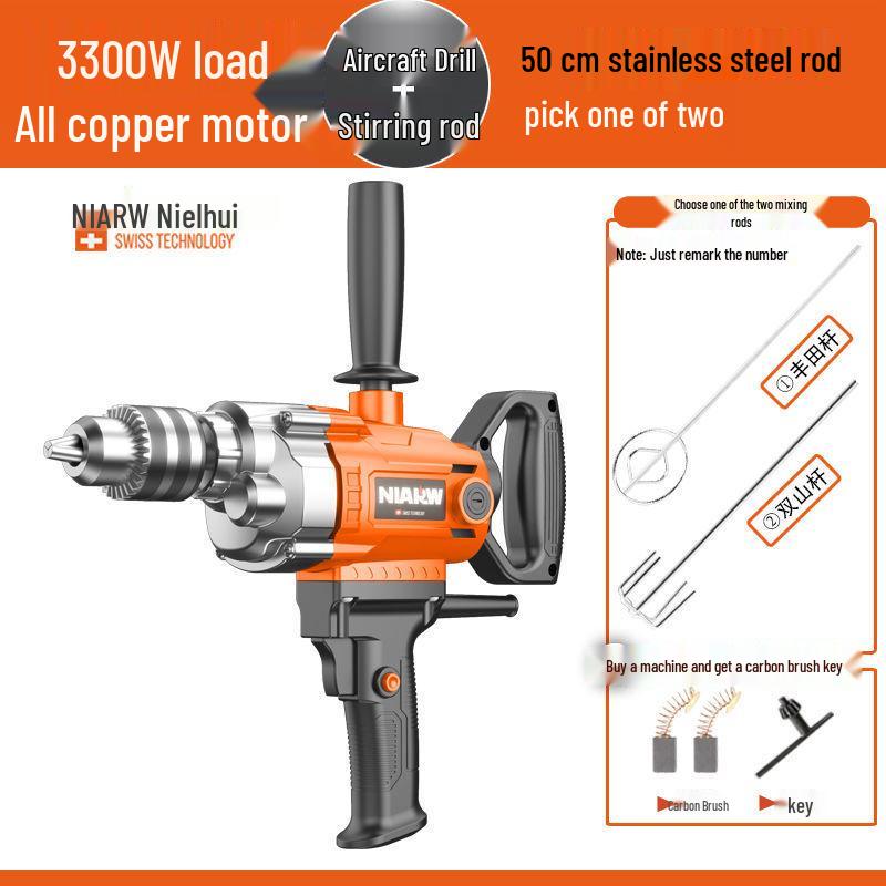 Nai Er Hui High Power Multi-functional Electric Mixer for Paint, Putty, Cement, and Mortar
