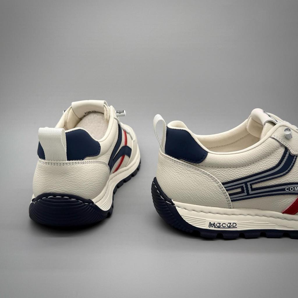 Zapatillas de Cuero Genuino para Hombre Estilo Primavera - Ligeras, Versátiles, Blancas, Deportivas Casuales