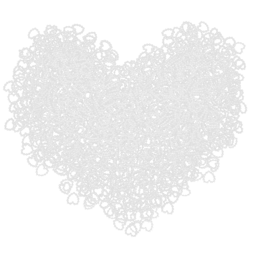 1000Pcs Pearl Beaded Heart Cute Appearance Bright Colors Jewelry Accessories for Bracelets Earrings NecklacesWhite
