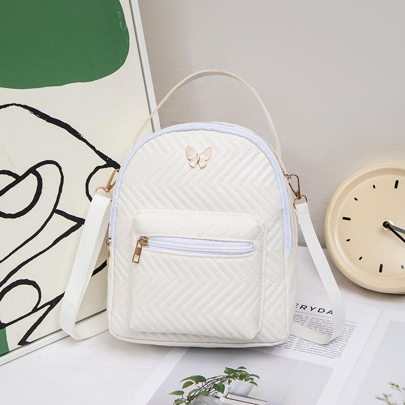 

Новый женский школьный рюкзак тренд логотип бабочки принт рюкзак женский легкий рюкзак сумка через плечо сумка-мессенджер 21*7*25 белый