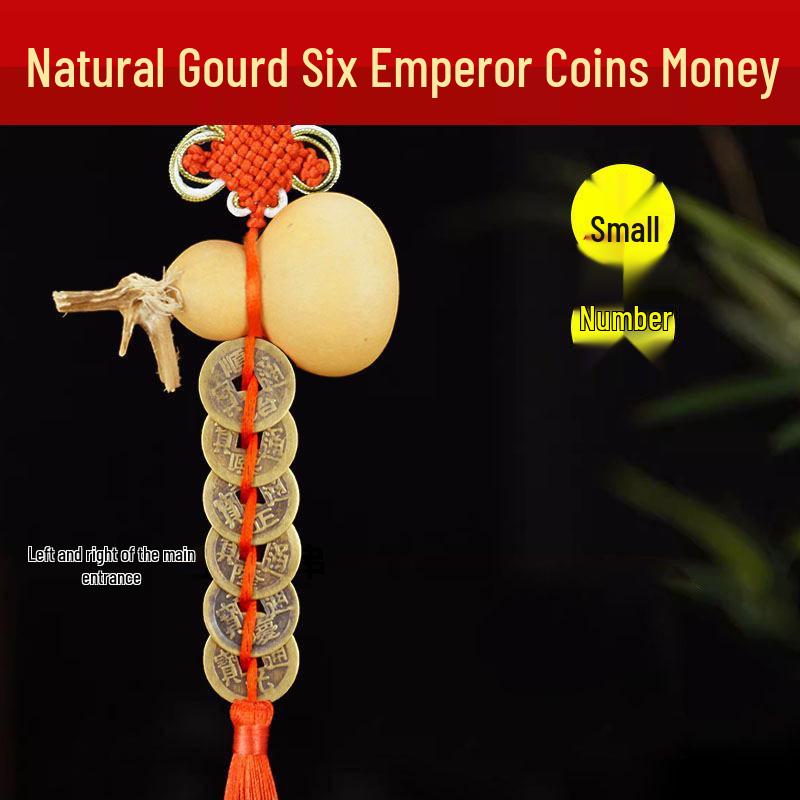 Dragon Knot Gourd Pendant with Five Emperor Coins