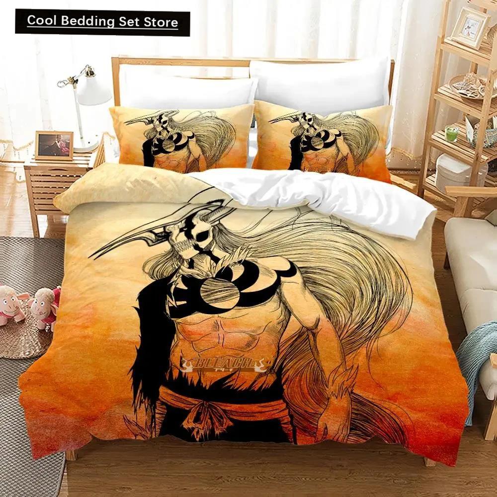 3D Anime Bleach Kurosaki Ichigo Duvet Cover Pillowcase Bedding Set Double Twin Full Queen King Adult Kids Bedclothes Quilt Cover