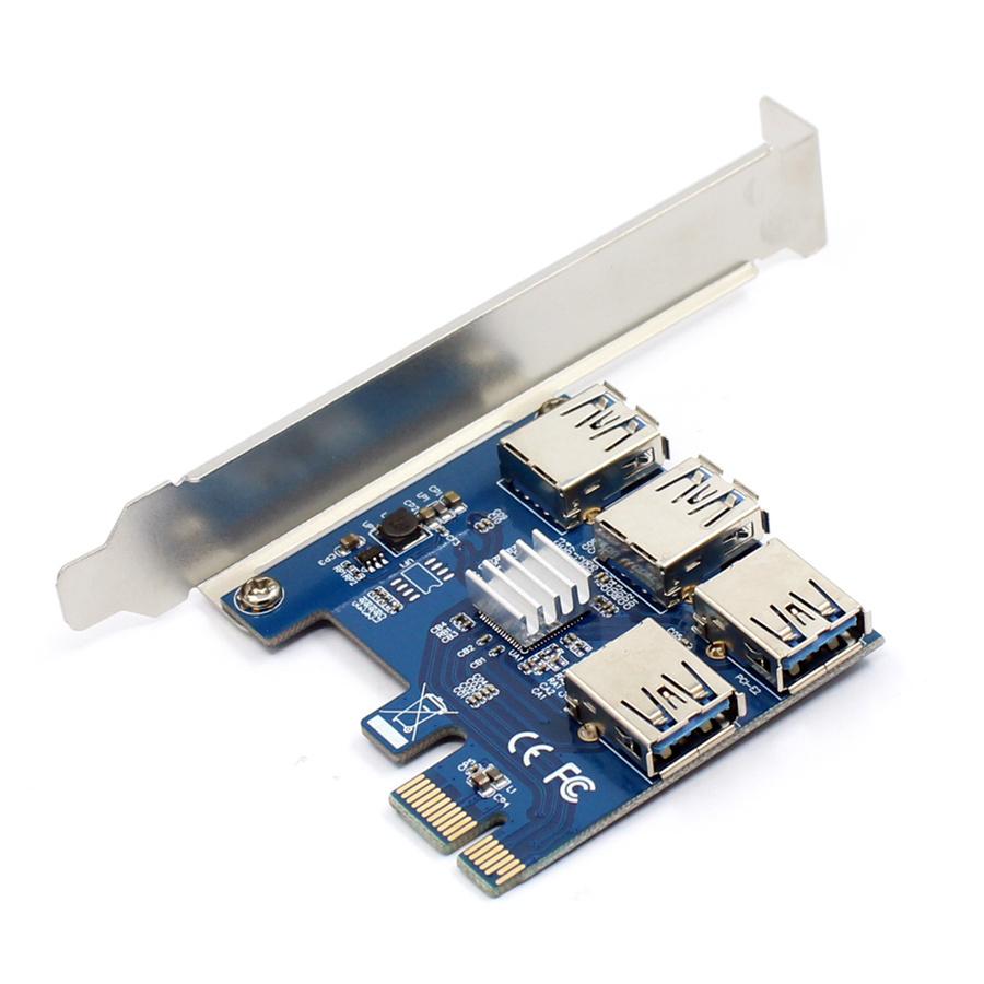 Riser Card PCI-E USB3.0 Port Multiplier Express PCIe 1 To 4 PCI-E