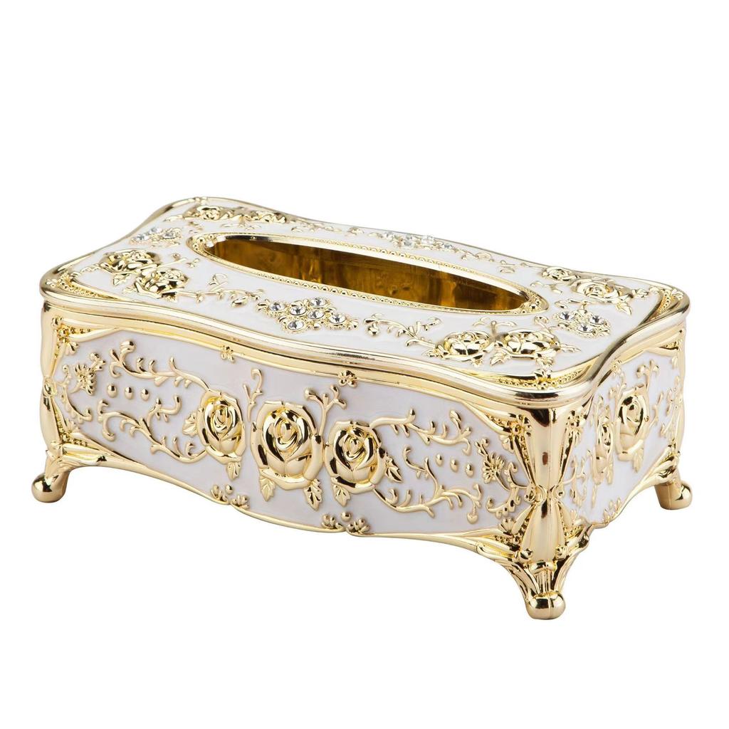 1PC European Style Tissue Box High-end El Restaurant Kitchen Napkin Extraction Box Household Tissue Storage Box
