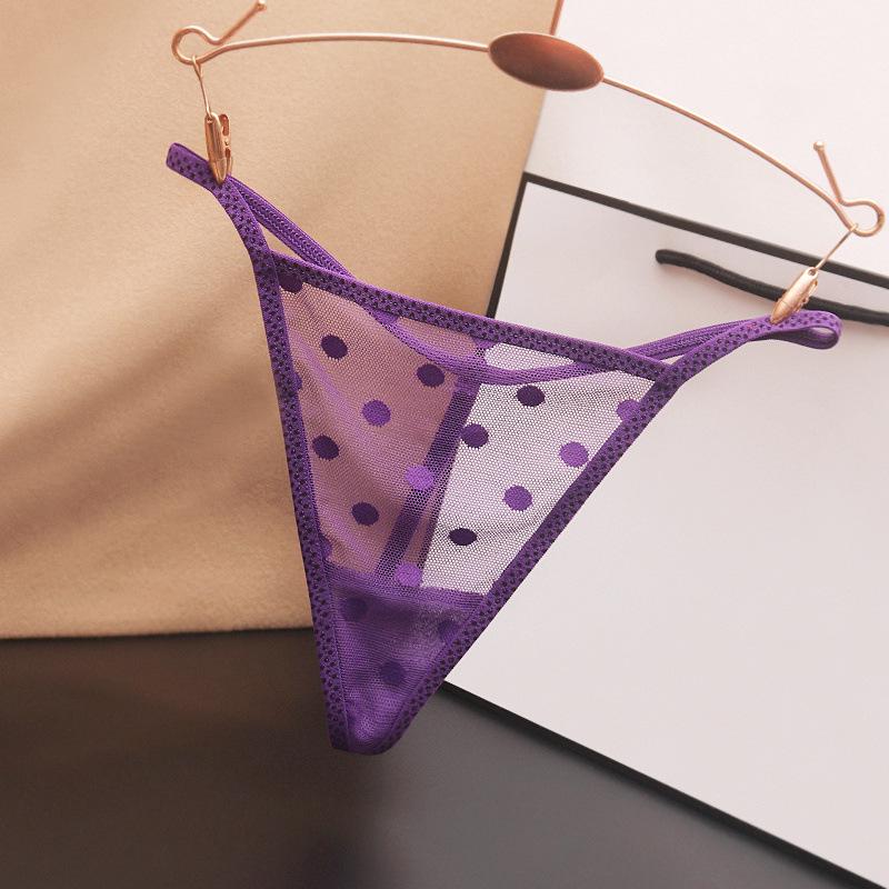 Förföriska Prickiga Trosor med Låg Midja och Transparent Tanga