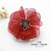 Korean Fabric Flower Brooch Corsage: Elegant Gauze Pin for Women
