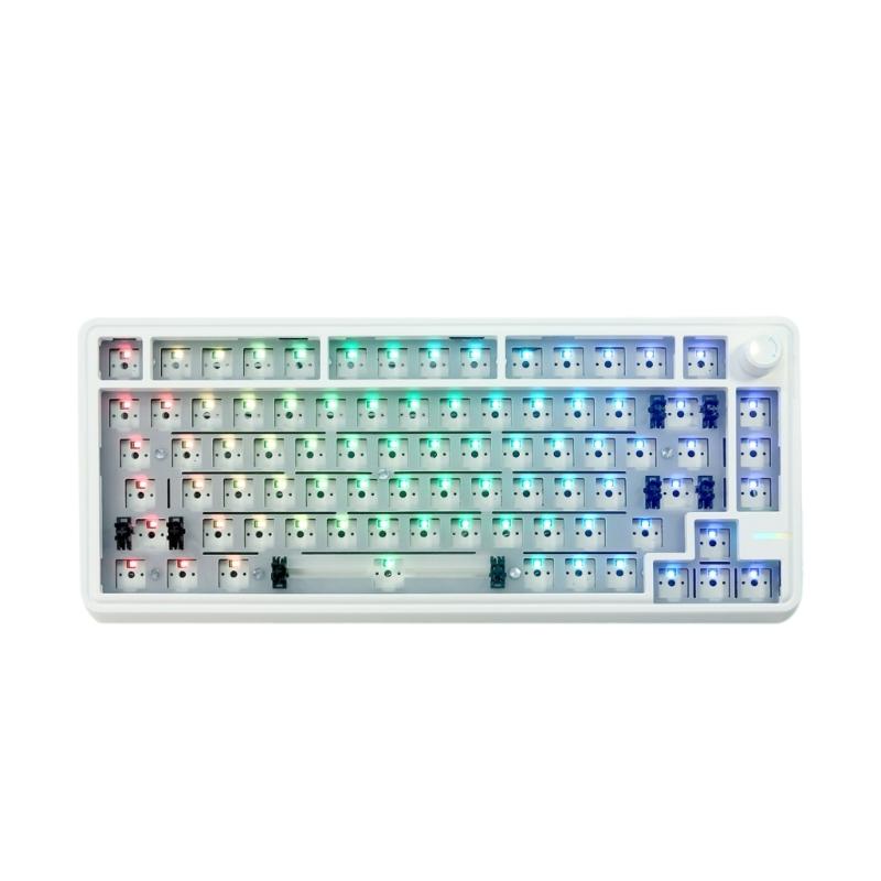 LS02 Mechanical Keyboard Kit Convenient Switches Replacement 3Modes BT5/2.4Ghz/UsbC Hot Swappable Backlights
