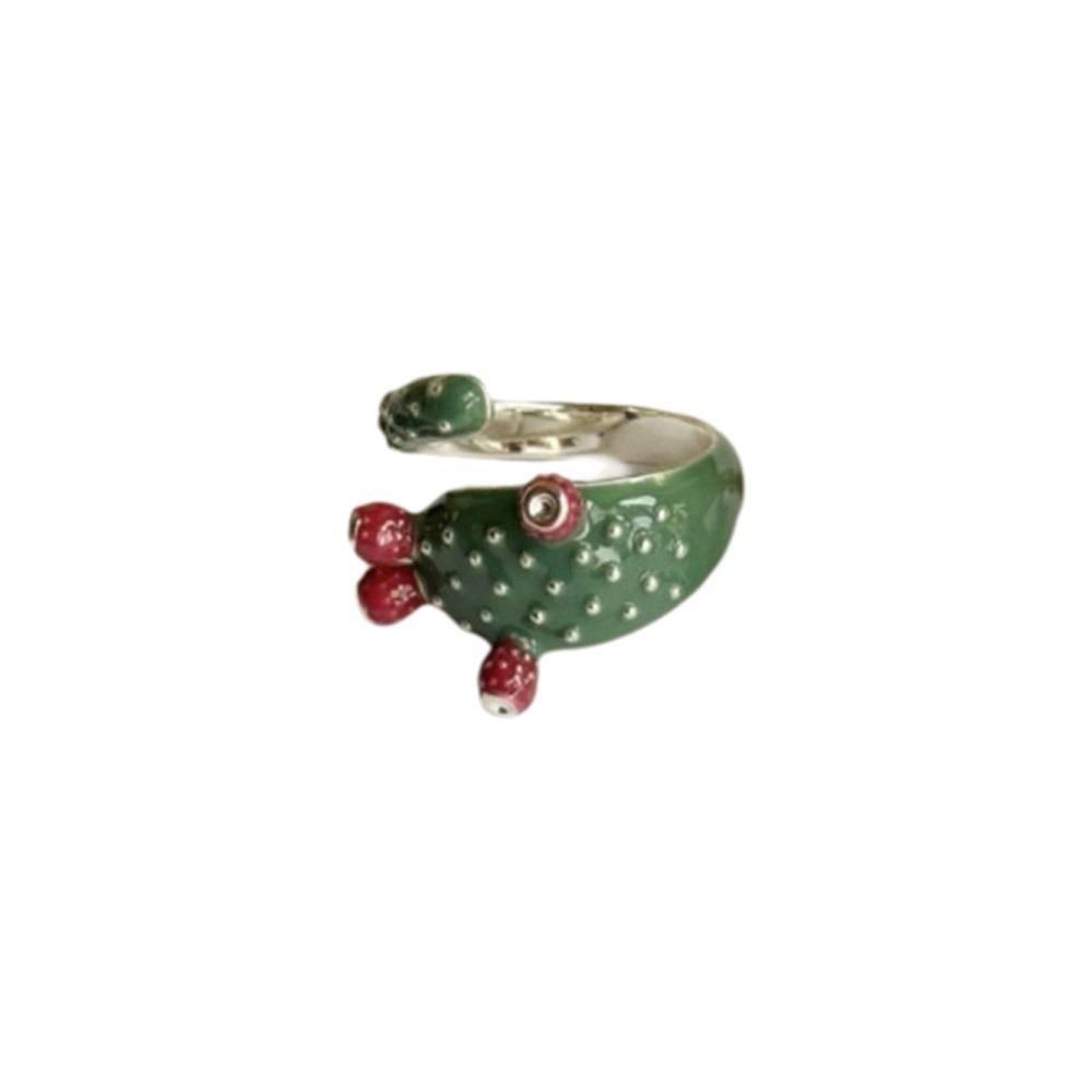 Dripping Oil Painting Ring Korean Style Enamel Ring Cute Cactus Drip Oil Ring  Gift