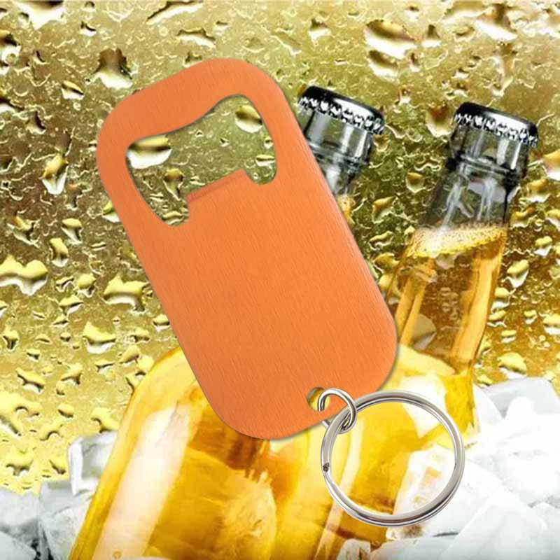 Stylový nerezový otvírák na klíče s laserem gravírovaným LOGEM na pivo a sodu