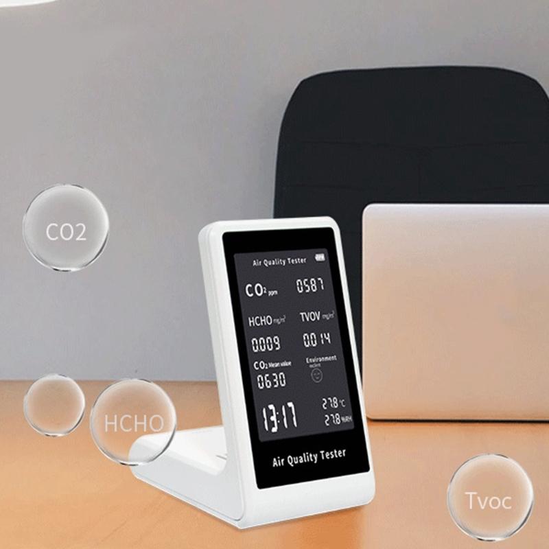 Air Quality Monitors Indoor Professional Particle Counter,Humidity, TVOC Formaldehyde, Temperature Test