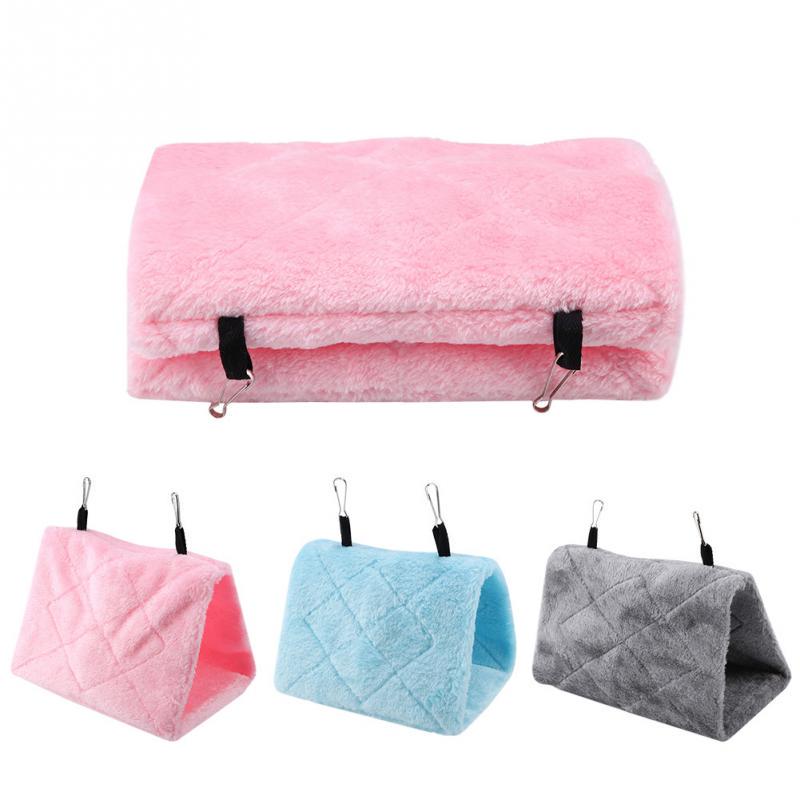 Soft Plush Hammock Hanging Cage Tent For Birds Winter Warm Bed Pet Toy