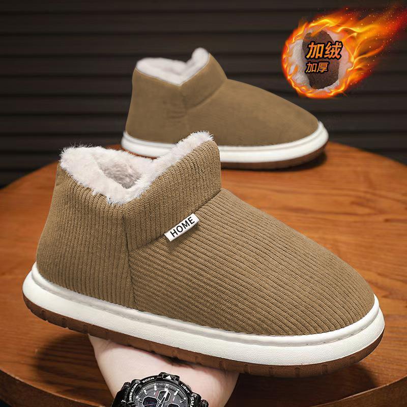 Heel cotton slippers winter velvet warm cotton shoes outdoor bread shoes