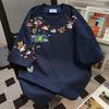 Women's Round Neck Short Sleeve Loose Fit 3D Print Cotton T-Shirt Casual Top