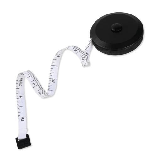 Benrii 2m Black Tape Measure with Double-Sided Graduations and Retractable Button for Sewing, Tailoring, and Sewing, Compatible with Inches and Centim