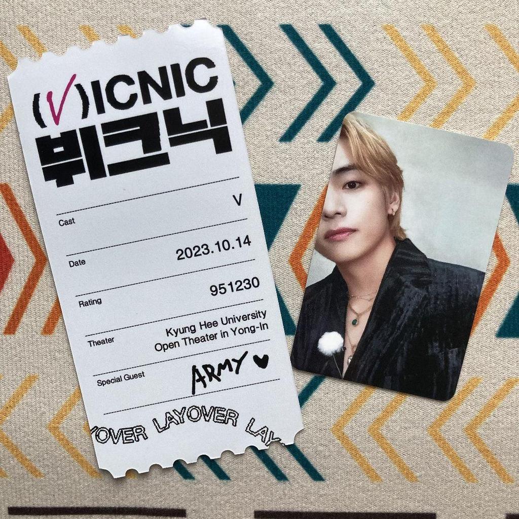 [USED] Korean BTS Layover V VICNIC Ticket & Trading Card