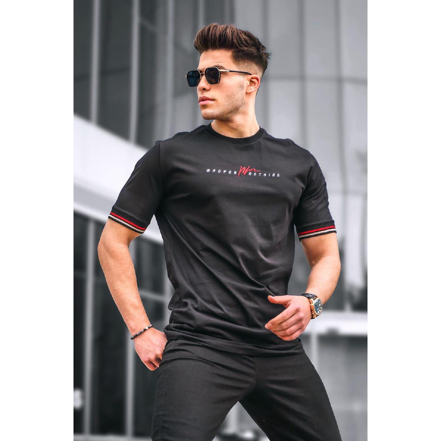 

Черная базовая мужская футболка S алабама багровый