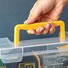 Toolbox Small Parts Screwdrivers Wrenches Transparent Storage Box with Adjustable Compartments Impact-Resistant Organizer Case