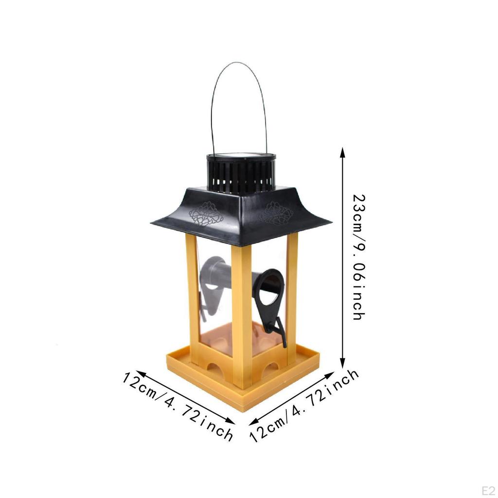 Solar Bird Feeder Food Container Decoration Ornament Hanging Feeding Pigeon for Yard