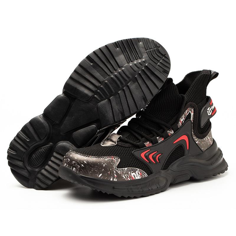 Men's Safety Shoes New Steel Toe Cap Men Footwears Puncture-Proof Anti-smash Work Shoes Men Women Working Shoes Breathable Soft