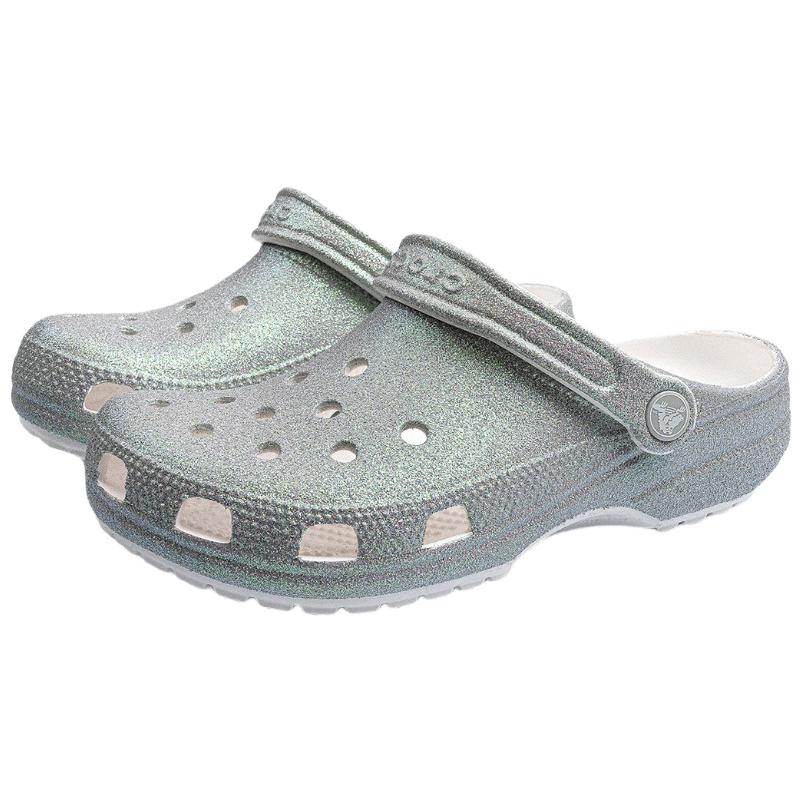 Crocs Clog Simple Comfortable Hole Shoes Unisex clogs Silver-Green 211005-100